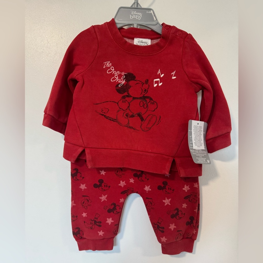 2 pc Disney Baby Mickey sweatshirt and pants set 3-6m